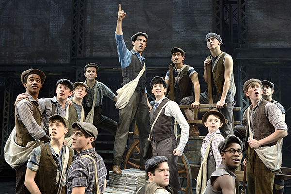Newsies, a Disney Theatrical Production under the direction of Thomas Schumacher presents Newsies, music by Alan Menken, lyrics by Jack Feldman, book by Harvey Fierstein, starring Joey Barreiro (Jack Kelly), Steve Blanchard (Joseph Pulitzer), Morgan Keene (Katherine Plumber), Aisha de Haas (Medda Larkin), Stephen Michael Langton (Davey), Zachary Sayle (Crutchie), John Pitera or Ethan Steiner (Les) under the direction of Jeff Calhoun, choreographed by Christopher Gattelli, North American Tour