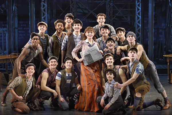 Newsies, a Disney Theatrical Production under the direction of Thomas Schumacher presents Newsies, music by Alan Menken, lyrics by Jack Feldman, book by Harvey Fierstein, starring Joey Barreiro (Jack Kelly), Steve Blanchard (Joseph Pulitzer), Morgan Keene (Katherine Plumber), Aisha de Haas (Medda Larkin), Stephen Michael Langton (Davey), Zachary Sayle (Crutchie), John Pitera or Ethan Steiner (Les) under the direction of Jeff Calhoun, choreographed by Christopher Gattelli, North American Tour